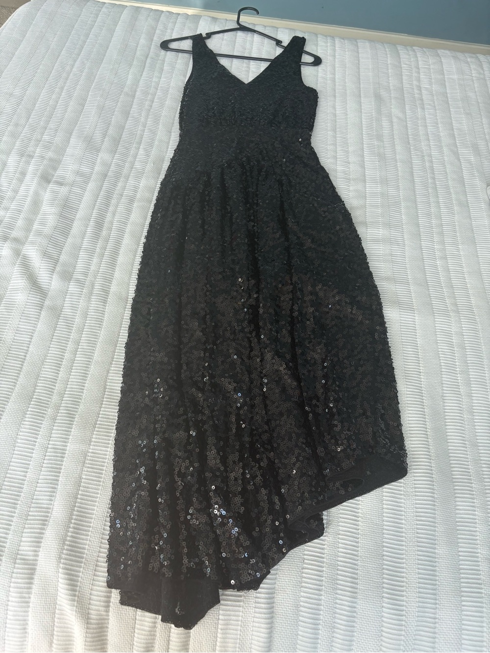 Express Black Sequin High-Low Skirt